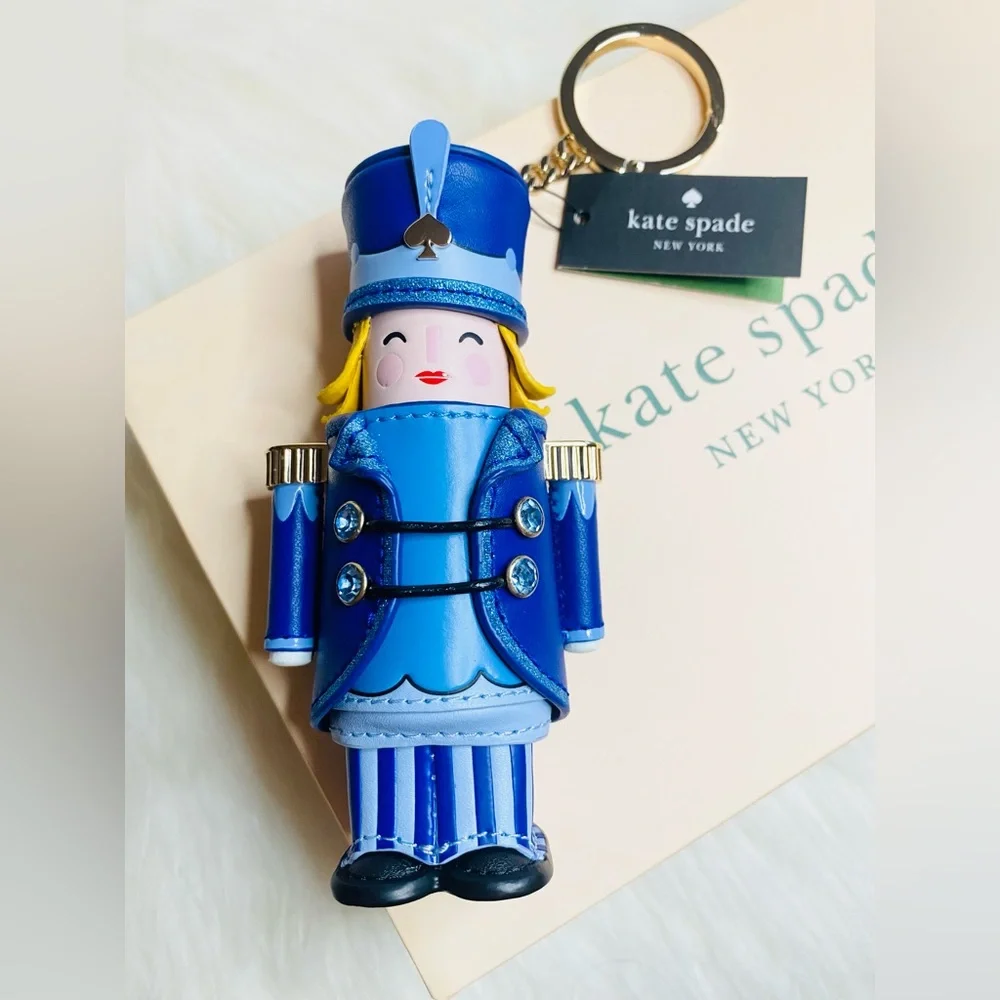 Kate Spade Oh What Fun 3D Nutcracker Key Chain KJ963 Blue Multicolor New